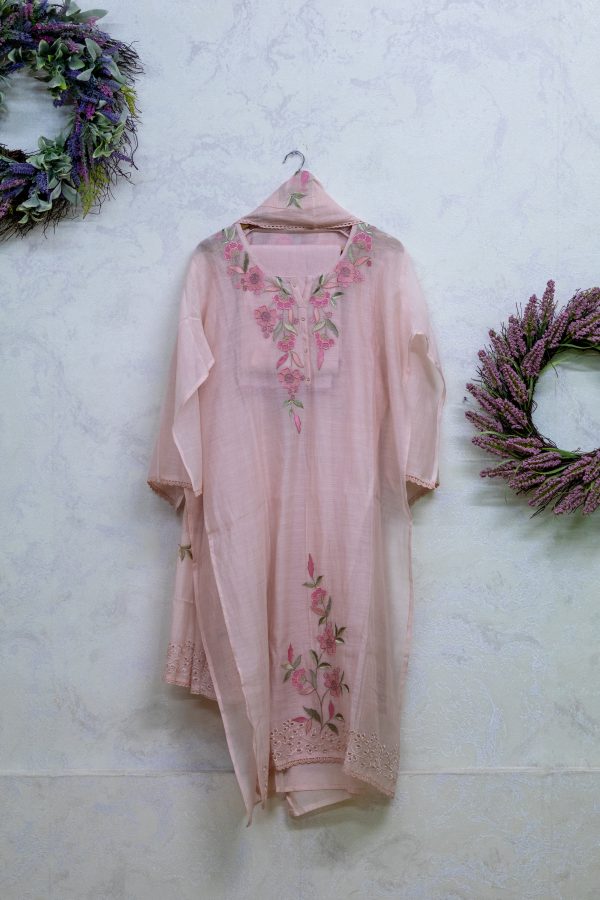 Pure Malai-Chanderi Thread Embroidered - Image 2