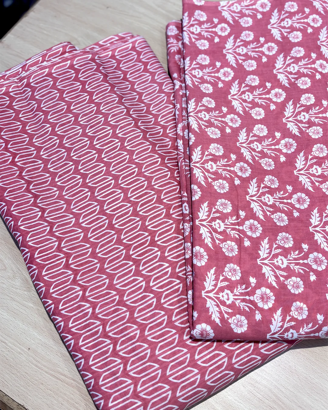 Pure Cotton Printed Fabrics – Geometric & Floral Elegance