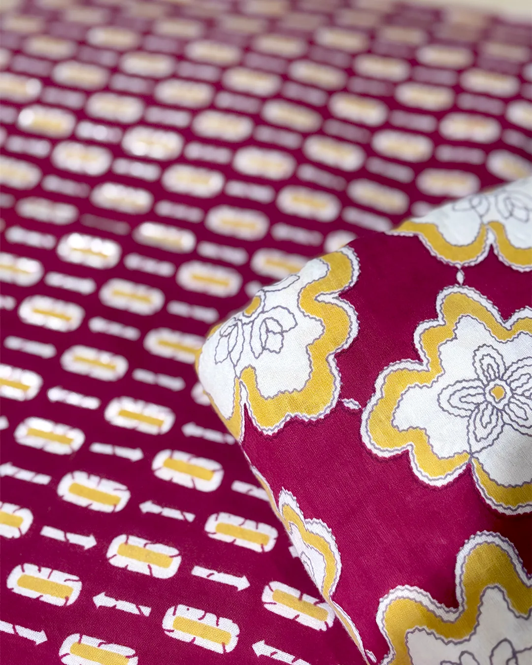 Pure Cotton Printed Fabrics – Floral & Geometric Charm in Earthy Tones - Image 3