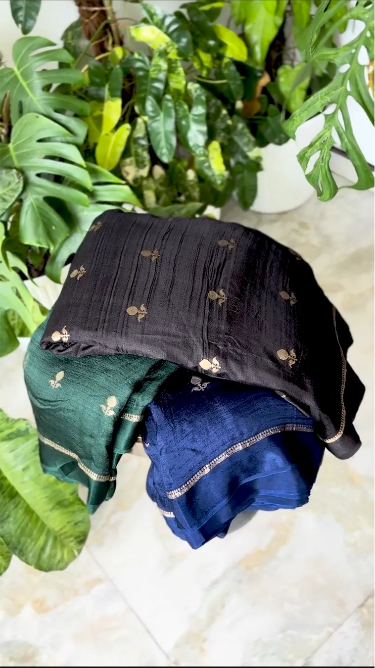 Semi Khadi Silk Jacquard Fabric with Satin Border
