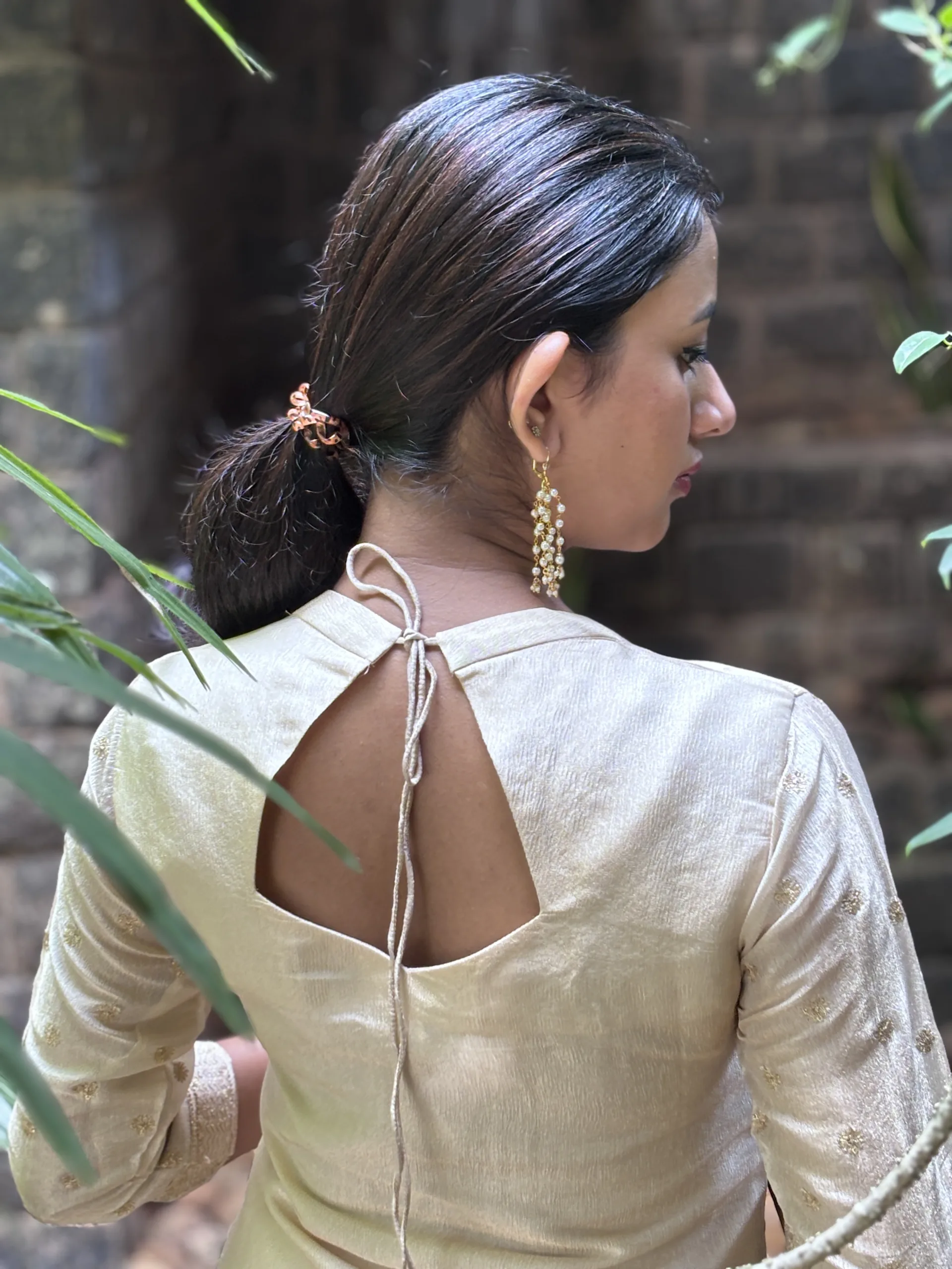 Pure Tissue Kurta with Sweetheart Neck & Down Slit - Image 9