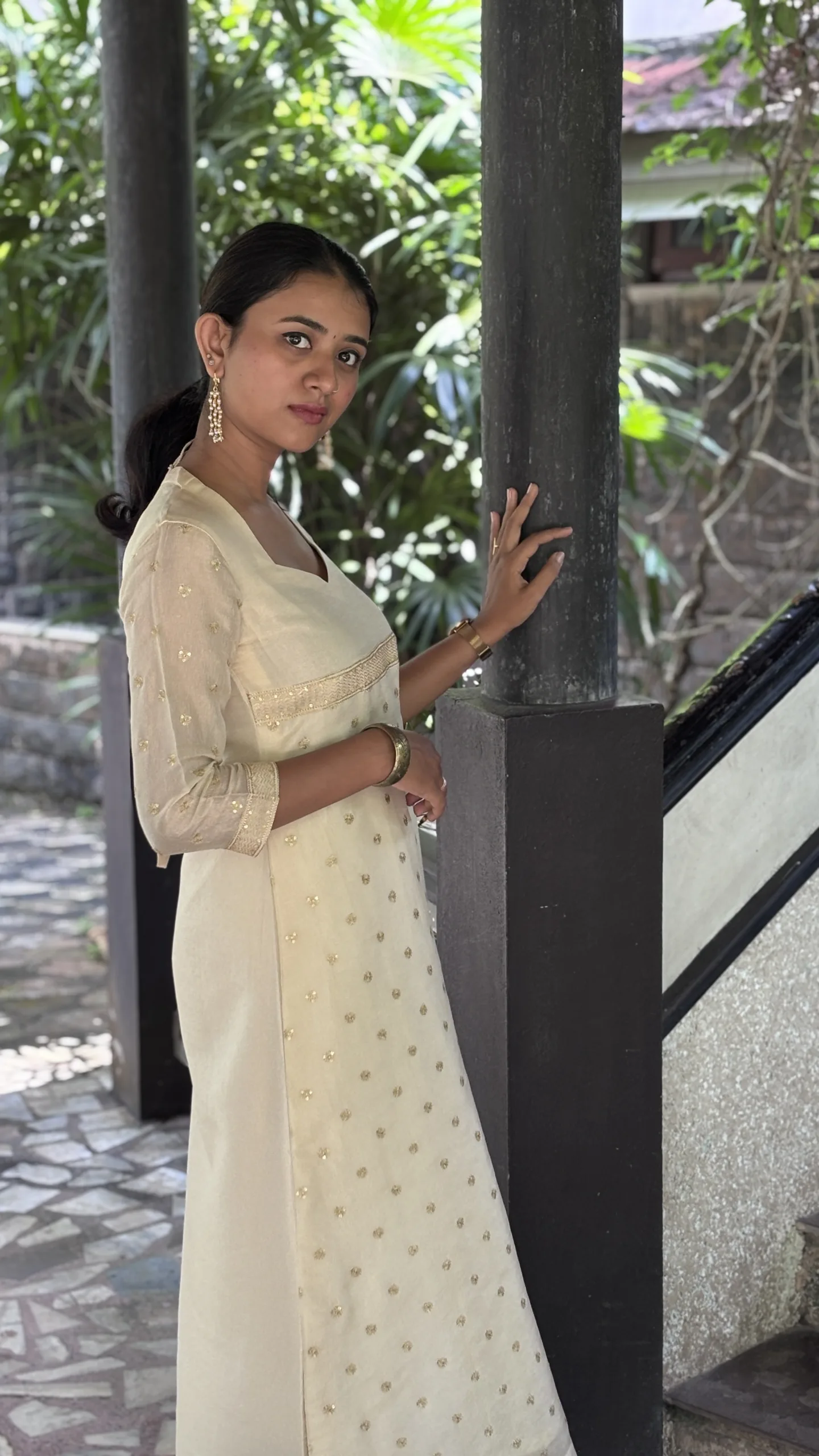 Pure Tissue Kurta with Sweetheart Neck & Down Slit - Image 6