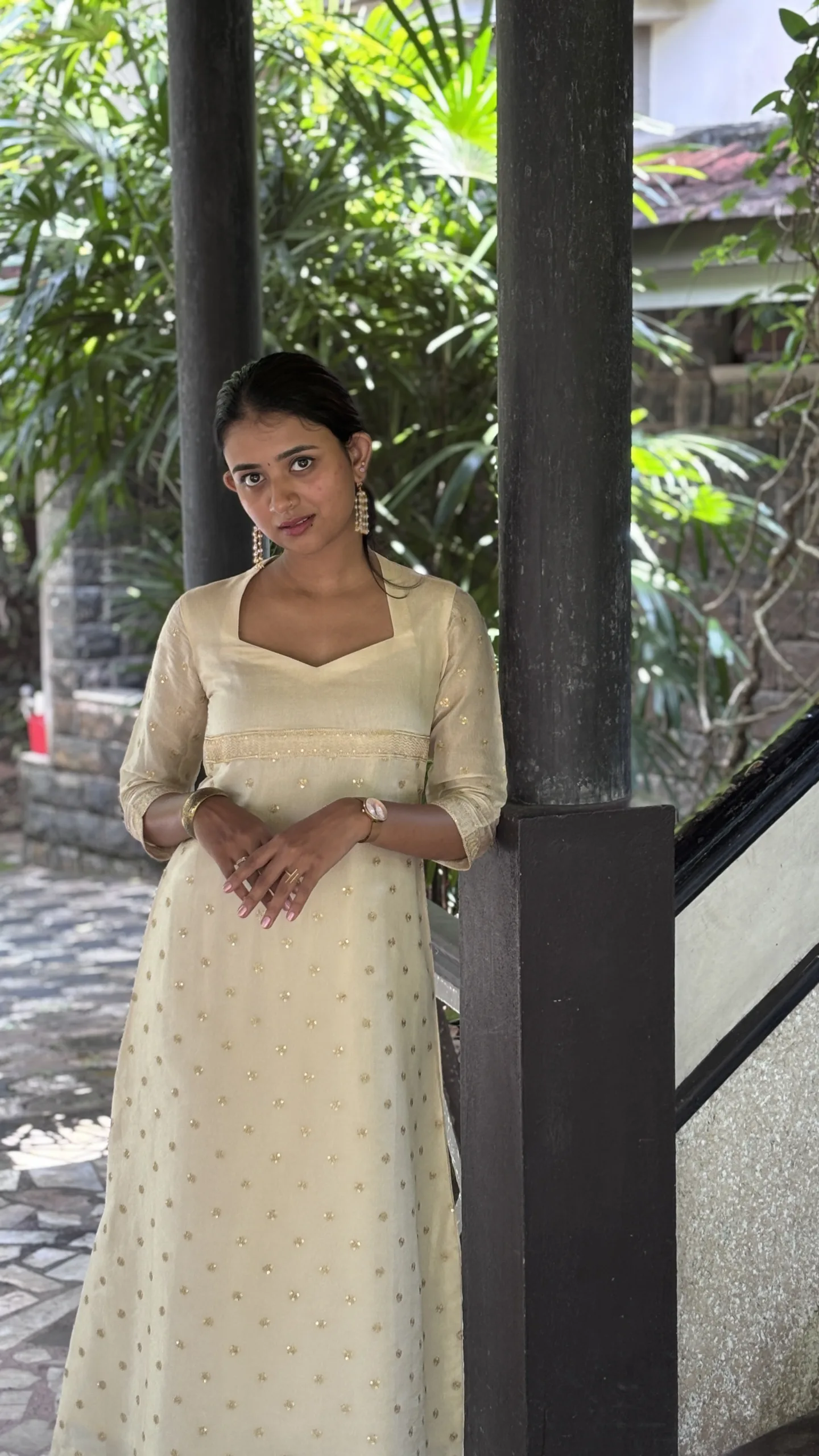 Pure Tissue Kurta with Sweetheart Neck & Down Slit - Image 5